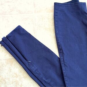 H&M slim stretch pants, navy elastic waist ankle zipper dize 4